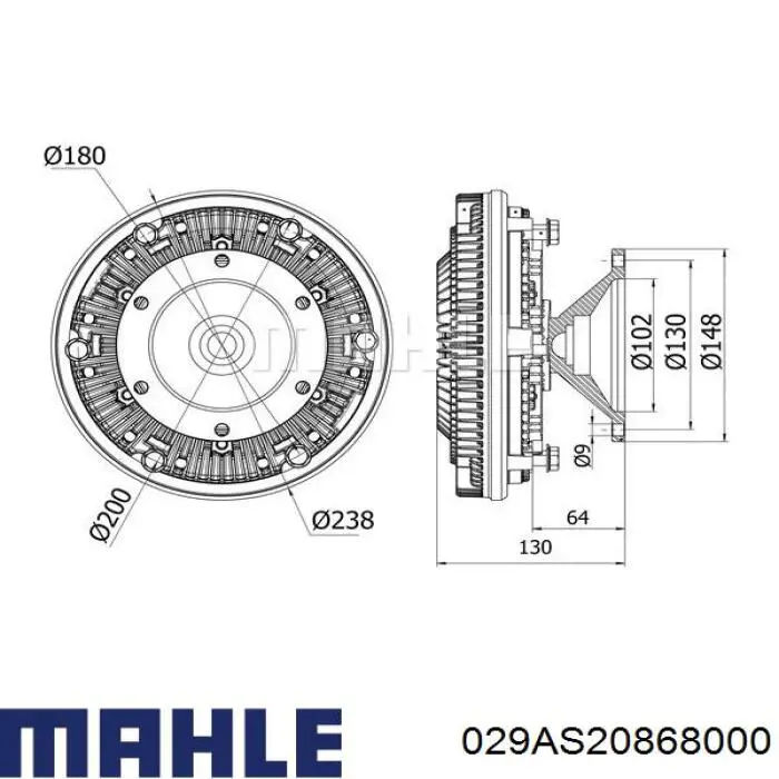 029AS20868000 Mahle Original полукольцо упорное (разбега коленвала, STD, комплект)