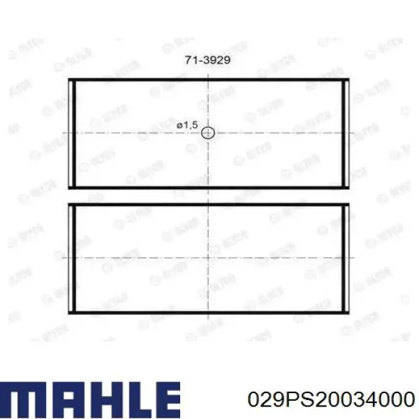 029 PS 20034 000 Mahle Original вкладыши коленвала шатунные, комплект, стандарт (std)