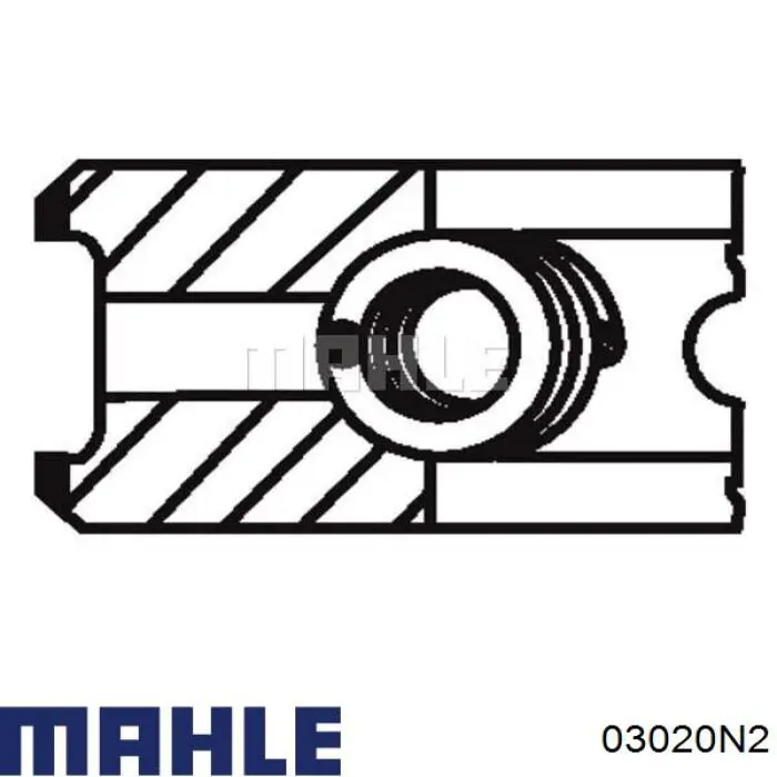Кольца поршневые на 1 цилиндр, 2-й ремонт (+0,50) Mahle Original 03020N2