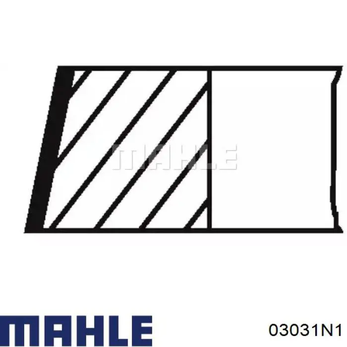 Кольца поршневые комплект на мотор, 1-й ремонт (+0,25) Mahle Original 03031N1
