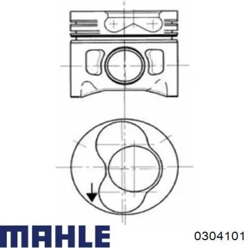 0304101 Mahle Original Поршень в сборе