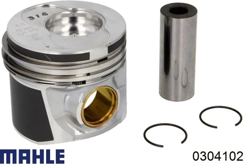 Поршень в комплекте на 1 цилиндр, 2-й ремонт (+0,50) Mahle Original 0304102 цена, от 85.49 USD