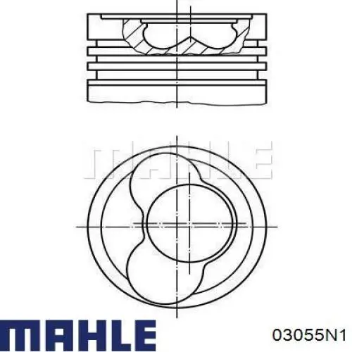 Купить 03055N1 Mahle Original Кольца поршневые на 1 цилиндр, 1-й ремонт (+0,25)