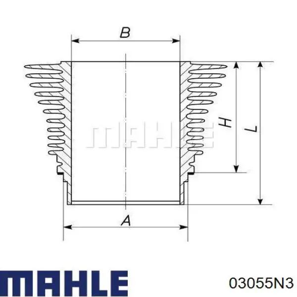 Кольца поршневые на 1 цилиндр, 4-й ремонт (+1,00) Mahle Original 03055N3