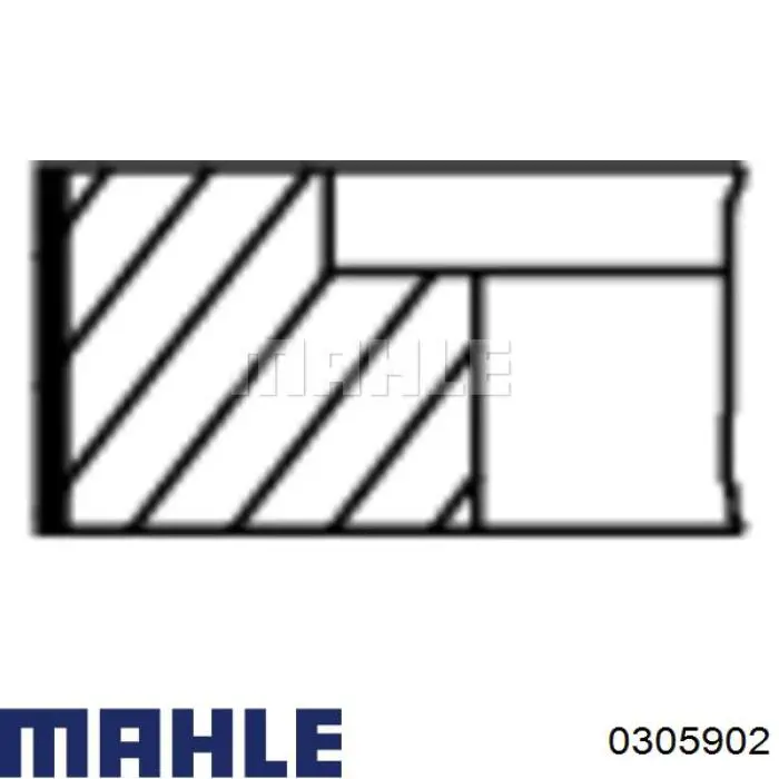 Pistón completo para 1 cilindro, cota de reparación + 0,50 mm 0305902 Mahle Original