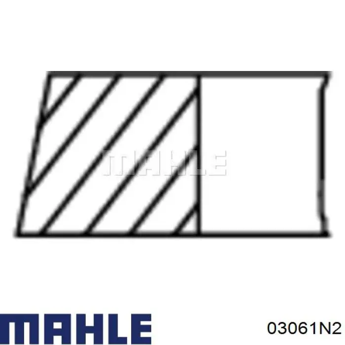 03061N2 Knecht-Mahle кольца поршневые на 1 цилиндр, 2-й ремонт (+0,50)
