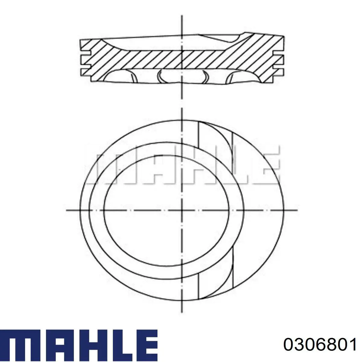 03068 01 Knecht-Mahle поршень в комплекте на 1 цилиндр, 2-й ремонт (+0,50)