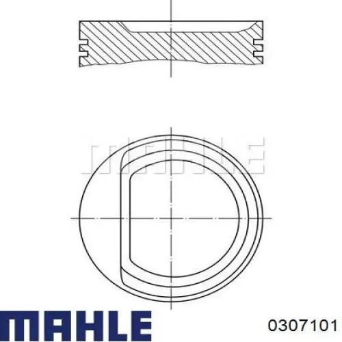 Поршень в комплекте на 1 цилиндр, 1-й ремонт (+0,25) Mahle Original 0307101