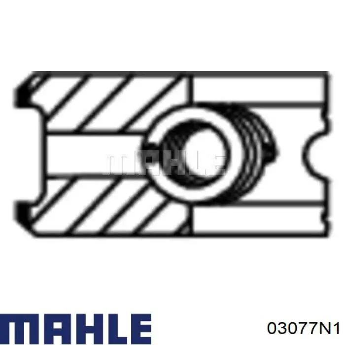 Кольца поршневые на 1 цилиндр, 2-й ремонт (+0,50) MAHLE 03077N1