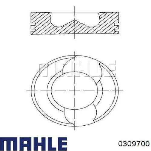0309700 Mahle Original Поршень в комплекте на 1 цилиндр, STD