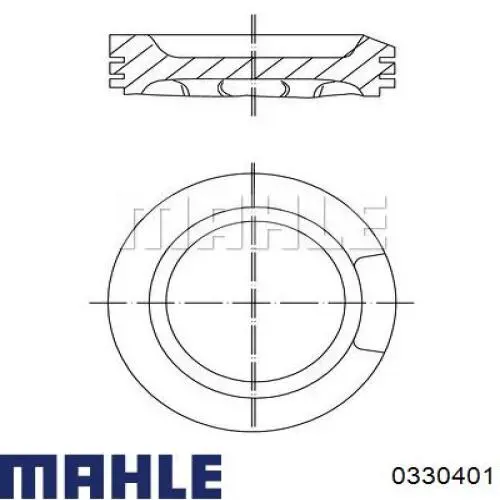0330401 Knecht-Mahle поршень в комплекте на 1 цилиндр, 1-й ремонт (+0,25)