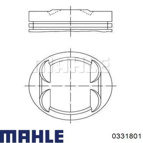 Поршень в комплекте на 1 цилиндр, 1-й ремонт (+0,25) 0331801 Mahle Original