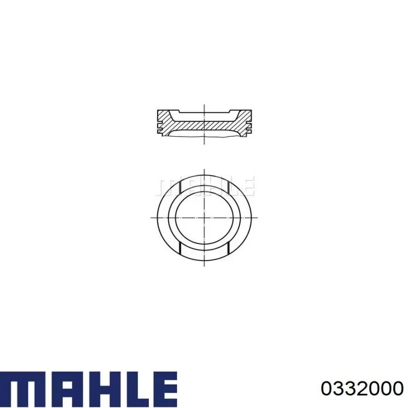 Pistón completo para 1 cilindro, STD 0332000 Mahle Original