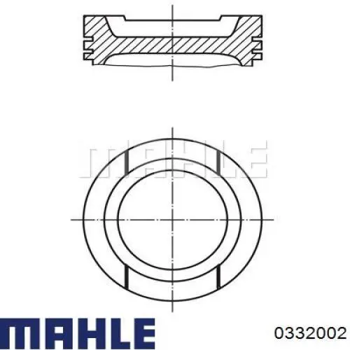 033 20 02 Knecht-Mahle поршень в комплекте на 1 цилиндр, 4-й ремонт (+1,00)
