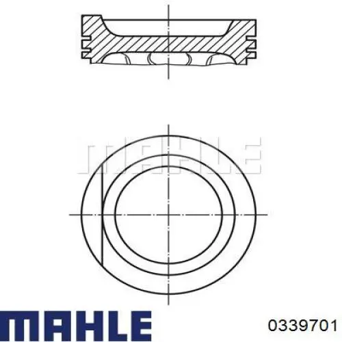 339701 Knecht-Mahle поршень в комплекте на 1 цилиндр, 1-й ремонт (+0,25)