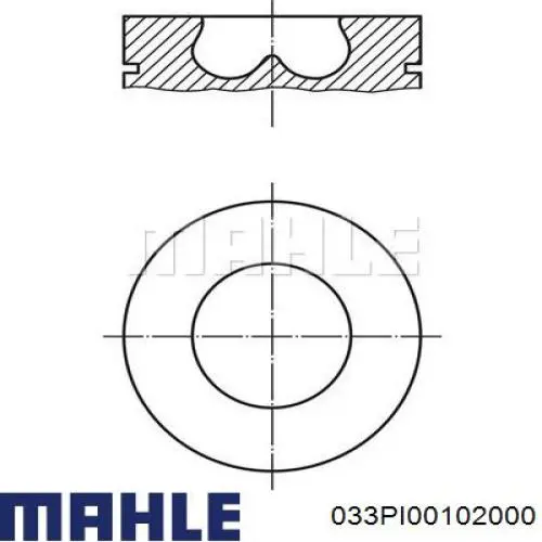 033PI00102000 Mahle Original Поршень в комплекте на 1 цилиндр, STD