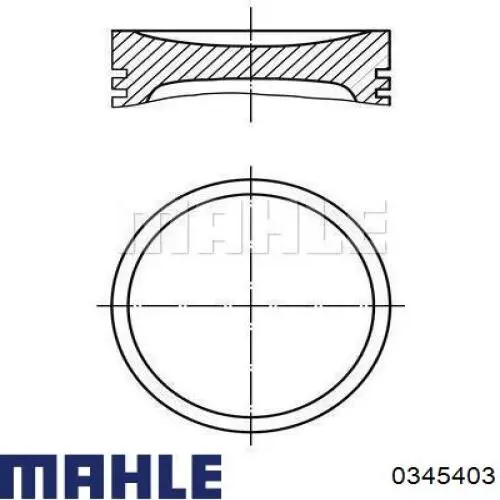 0345403 Mahle Original поршень в комплекте на 1 цилиндр, 4-й ремонт (+1,00)