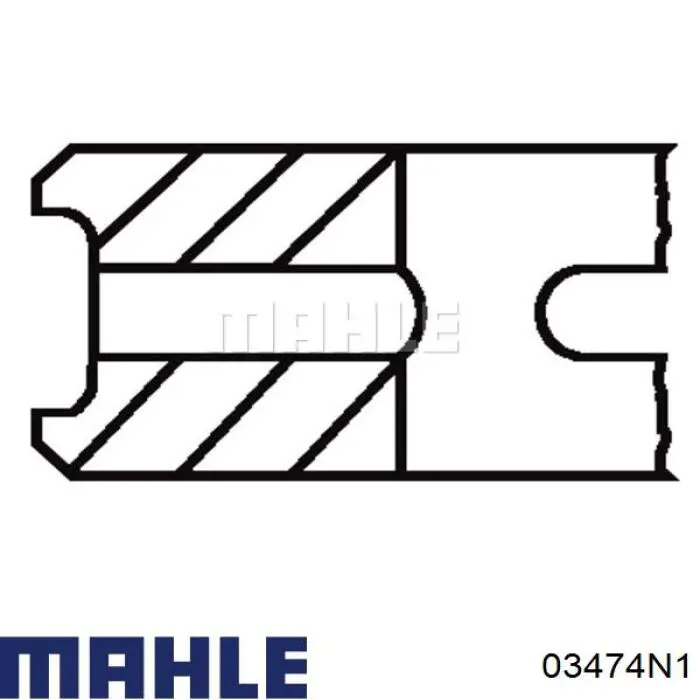 03474N1 Mahle Original Кольца поршневые на 1 цилиндр, 1-й ремонт (+0,25)