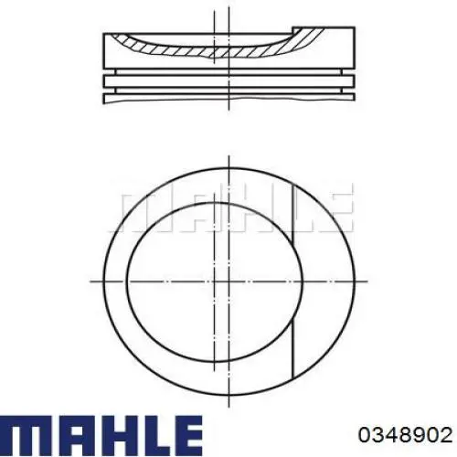 0348902 Mahle Original поршень в комплекте на 1 цилиндр, 2-й ремонт (+0,50)