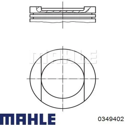 349402 Mahle Original поршень в комплекте на 1 цилиндр, 2-й ремонт (+0,50)