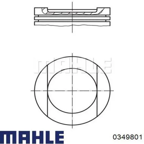 0349801 Mahle Original поршень в комплекте на 1 цилиндр, 2-й ремонт (+0,50)