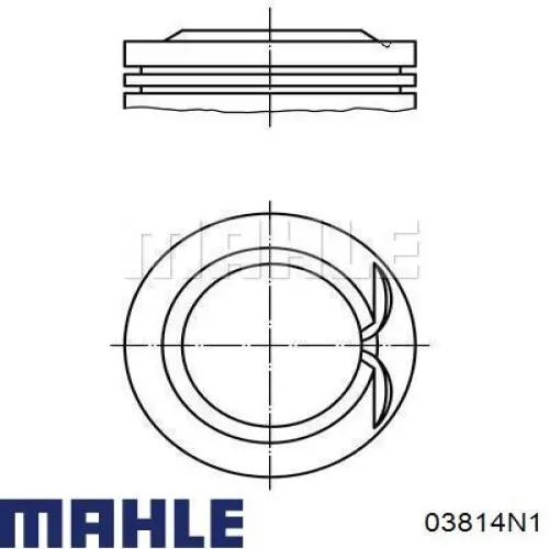 Кольца поршневые на 1 цилиндр, 1-й ремонт (+0,25) Mahle Original 03814N1