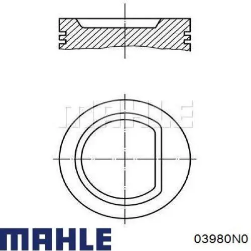 Купить 03980N0 Mahle Original Стандартные поршневые кольца в комплекте