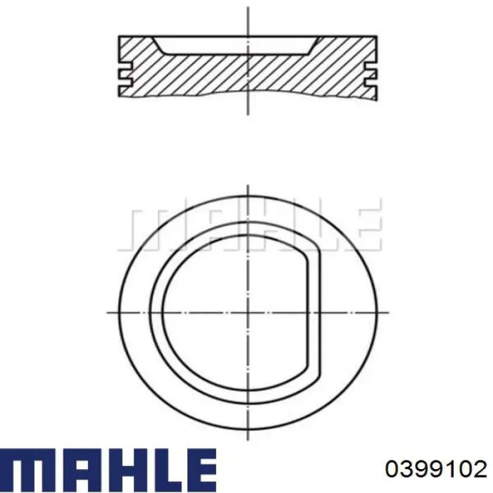 0399102 Mahle Original поршень в комплекте на 1 цилиндр, 2-й ремонт (+0,50)