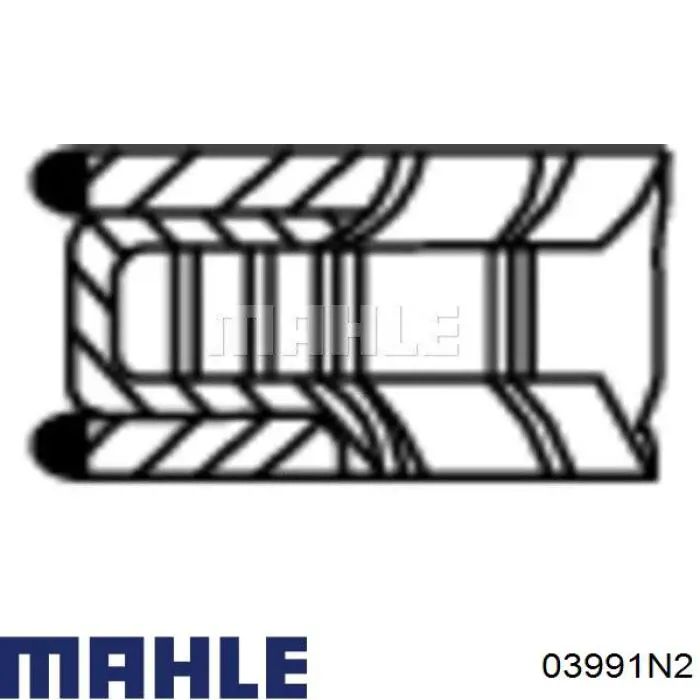 Кільця поршневі комплект на мотор, 2-й ремонт (+0,65) 03991N2 Mahle Original