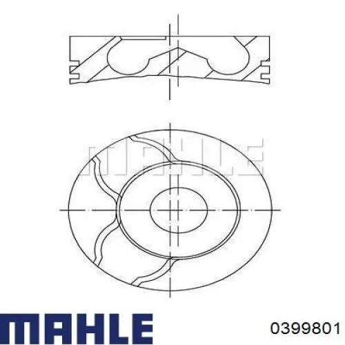 0399801 Mahle Original поршень в комплекте на 1 цилиндр, 2-й ремонт (+0,50)