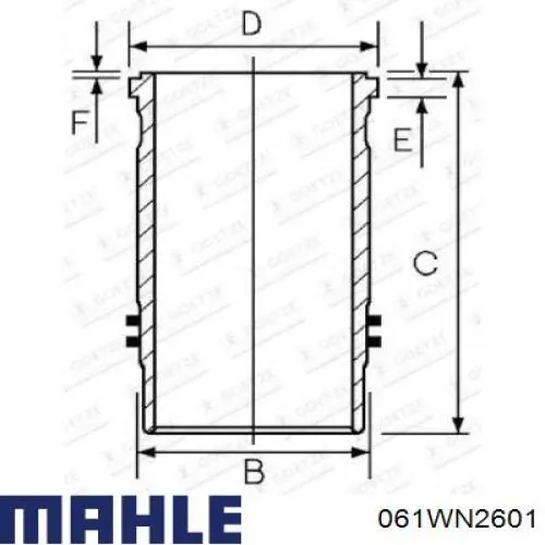 061WN2601 Mahle Original camisa do pistão