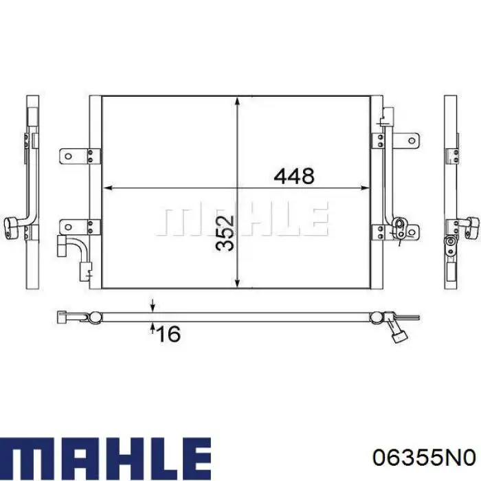 Комплект поршневых колец на 1 цилиндр, стандарт 06355N0 Mahle Original