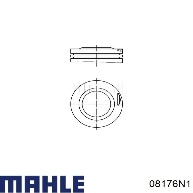 Кольца поршневые комплект на мотор, 1-й ремонт (+0,25) 08176N1 Mahle Original