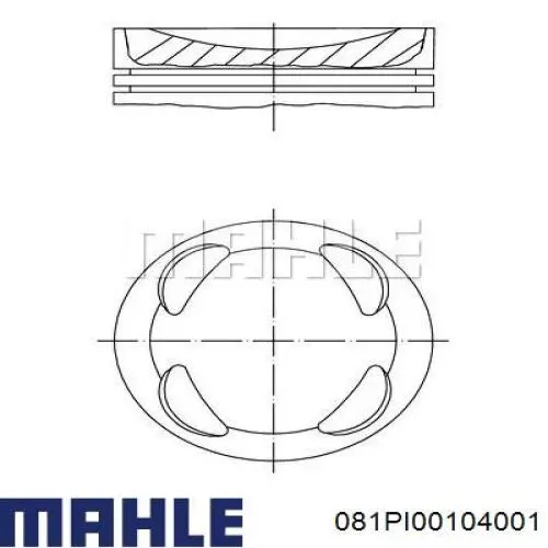 081PI00104001 Mahle Original поршень в комплекте на 1 цилиндр, 1-й ремонт (+0,25)