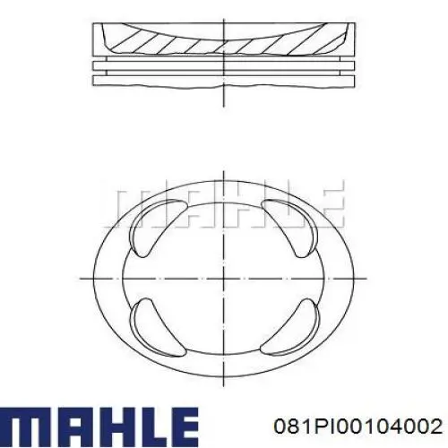 081PI00104002 Mahle Original Поршня, 2-й ремонт