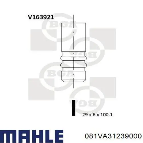 081VA31239000 Mahle Original клапан выпускной