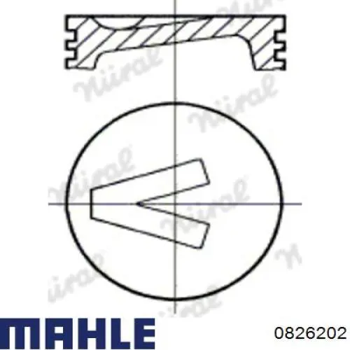 Поршень на 1 цилиндр, 2-й ремонт 0826202 Mahle Original