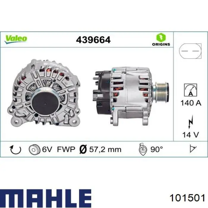 Pistón completo para 1 cilindro, cota de reparación + 0,50 mm 101501 Mahle Original