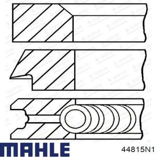 Кольца поршневые на 1 цилиндр, 2-й ремонт (+0,50) MAHLE 44815N1