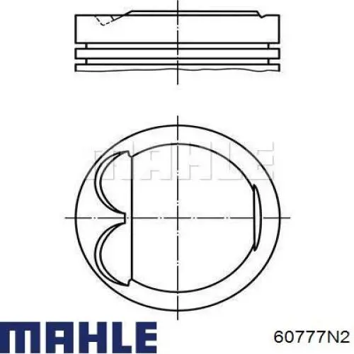 Кольца поршневые комплект на мотор, 2-й ремонт (+0,50) Mahle Original 60777N2