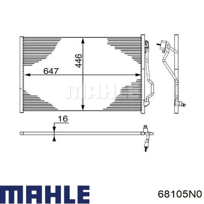 Купить 68105N0 Mahle Original Комплект поршневых колец на 1 цилиндр, стандарт
