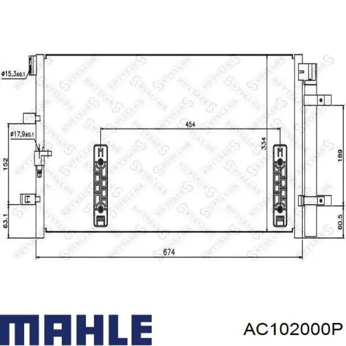 Радиатор кондиционера AC102000P Mahle Original