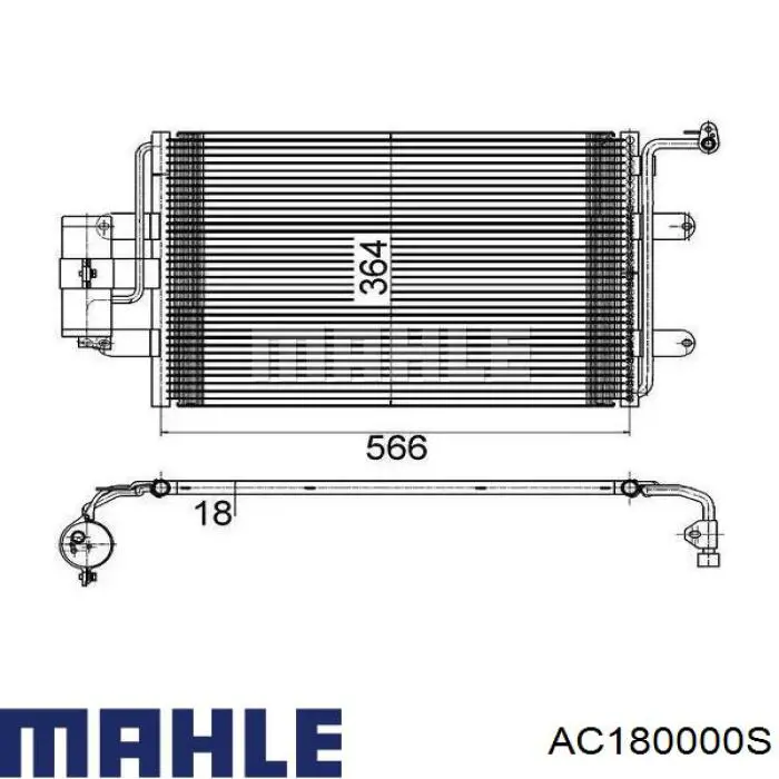 AC180000S Mahle Original radiador de aparelho de ar condicionado