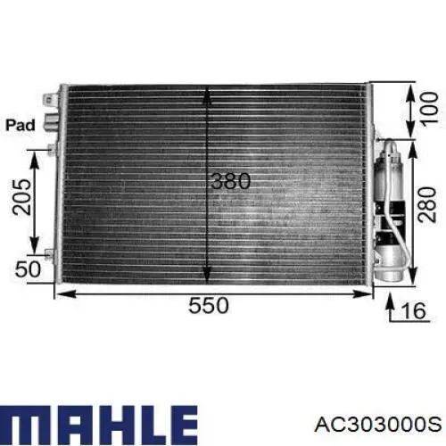 Радиатор кондиционера AC303000S Mahle Original