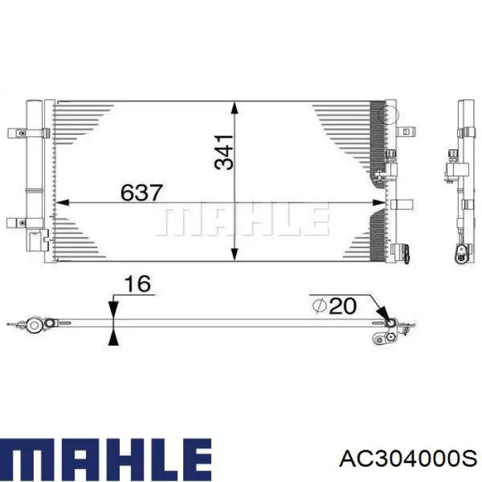 Condensador aire acondicionado AC304000S Mahle Original