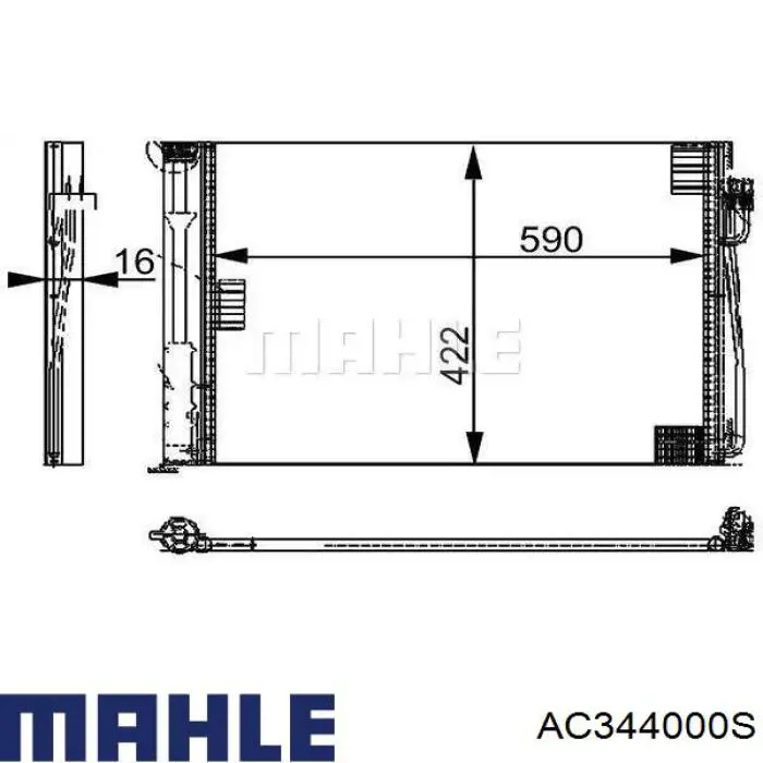 AC344000S Mahle Original radiador de aparelho de ar condicionado