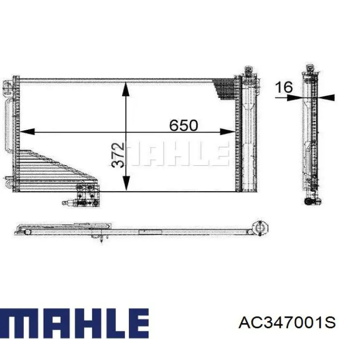 AC347001S Mahle Original радиатор кондиционера