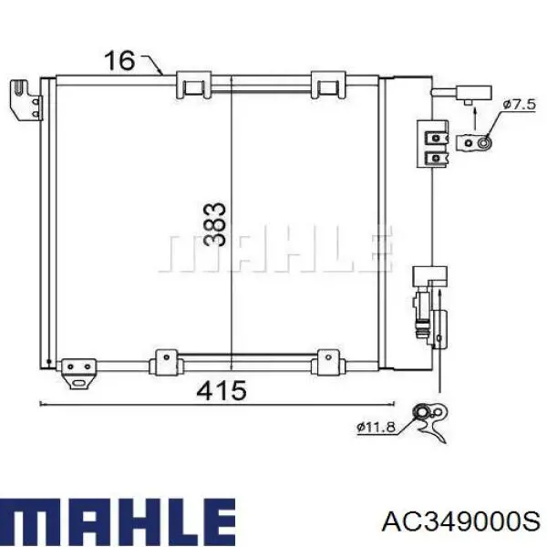 Радиатор кондиционера AC349000S Mahle Original