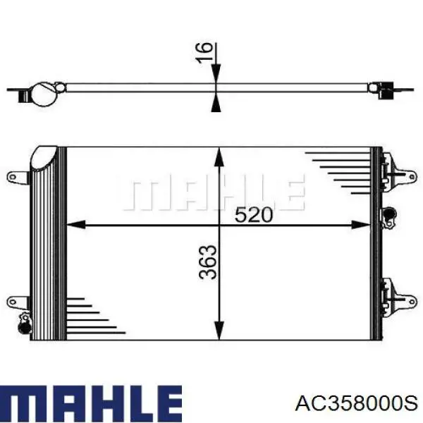 AC 358 000S Mahle Original радиатор кондиционера