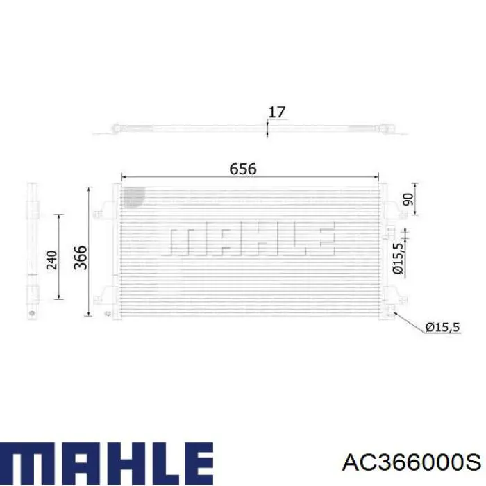 AC 366 000S Mahle Original radiador de aparelho de ar condicionado